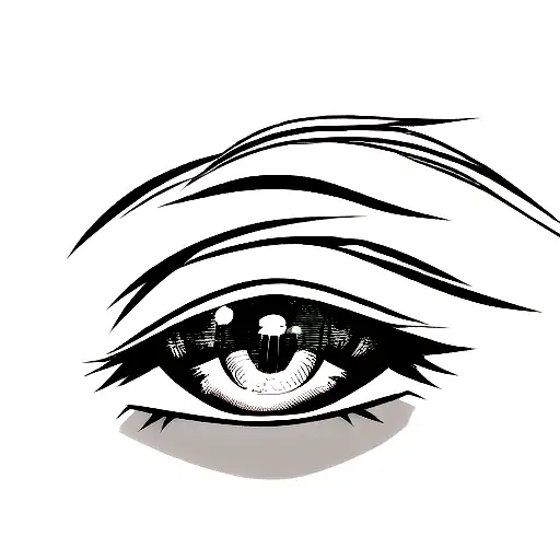 Black And White Female Anime Eye