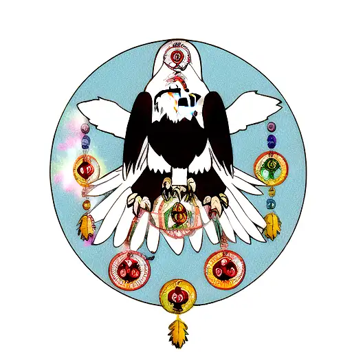 Eagle With Chakras