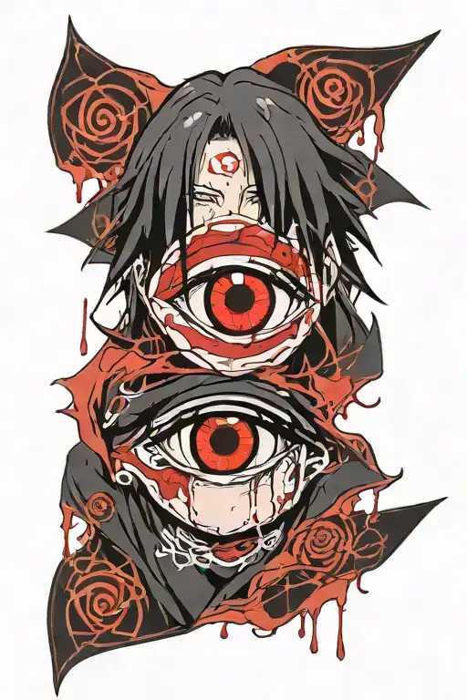 Itachi Uchiha Eye With Blood And Quote