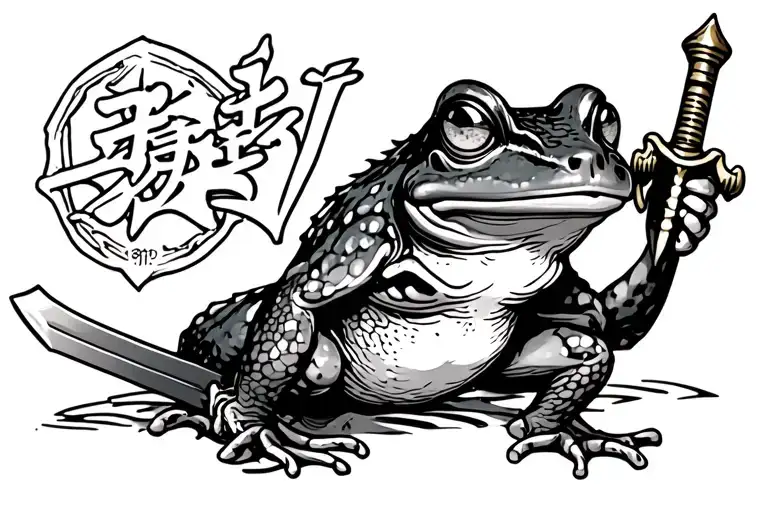 Frog Holding Sword