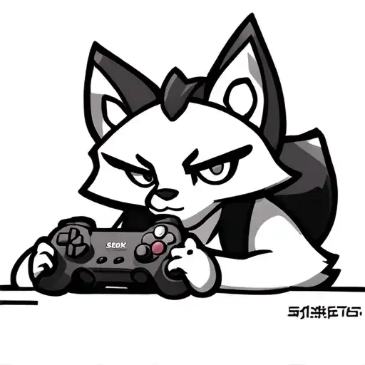 Gamer Fox Playing