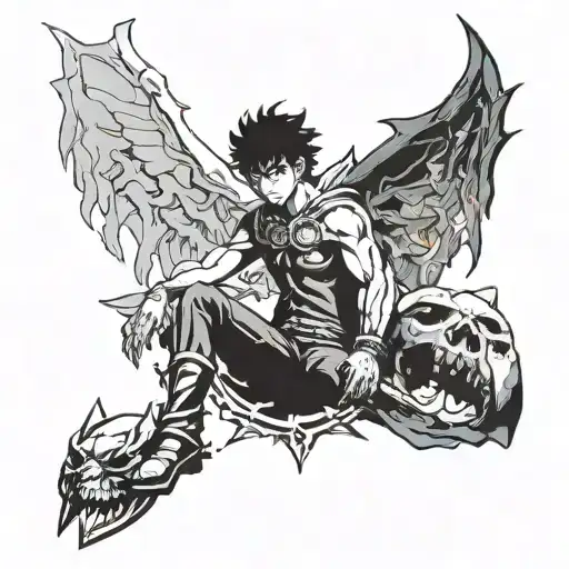 Berserk Anime Character And Devilman Crybaby