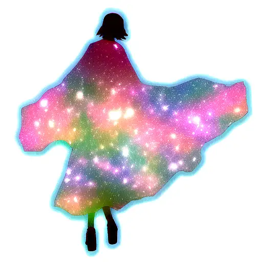 Woman's Silhouette In Pink Galaxy