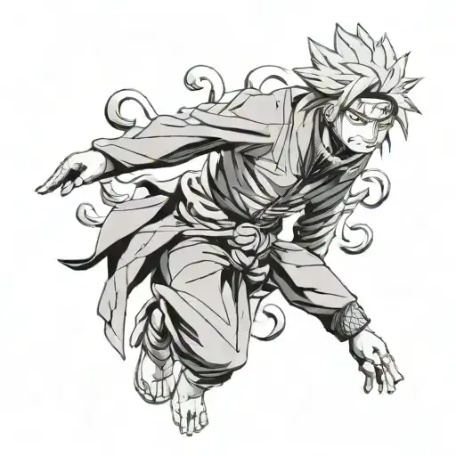 Kuruma Full Body From Naruto Wrapped Around Narutos Curse Seal