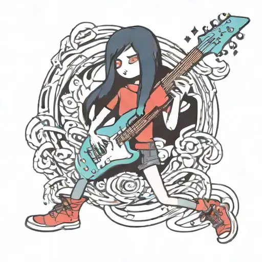 Marceline From Adventure Time Fighting With Electric Guitar