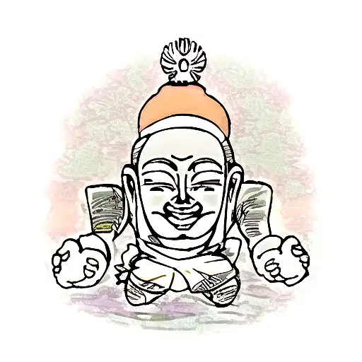 Buddha Colrful Pastel Serenity Sunset Orange