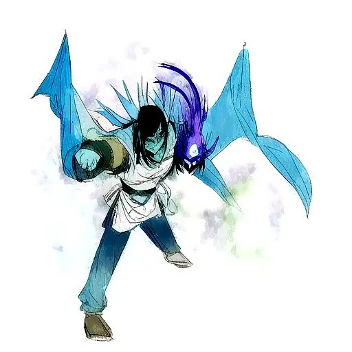 Zukos Blue Spirit Mask From Avatar The Last Airbender With His Spirit Dragon Behind It