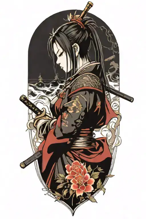Samurai Girl Dark Souls With Blood On Her Face
