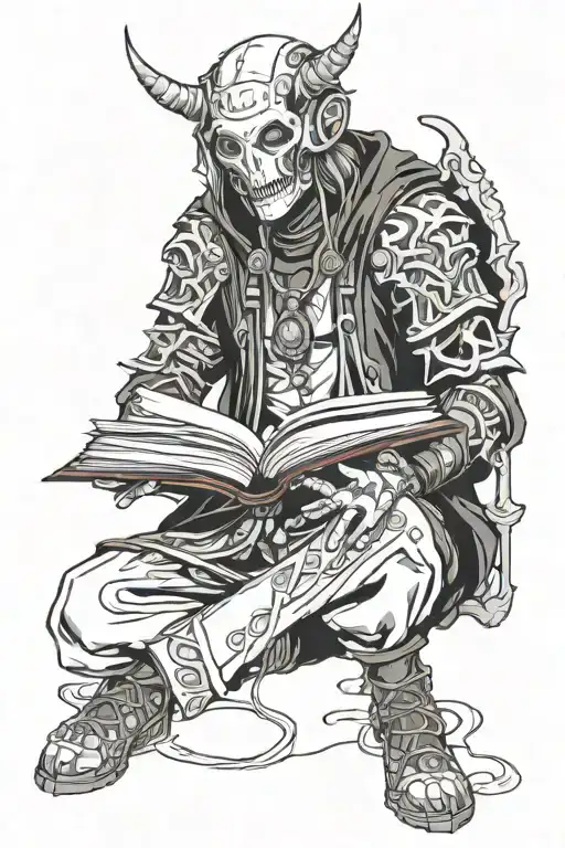 Durk Souls Character Holding Open Book Surrounded