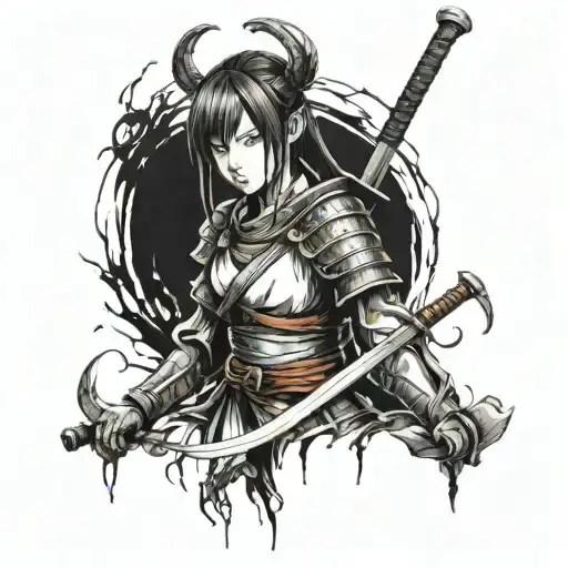 Samurai Girl In Dark Souls In Portrait
