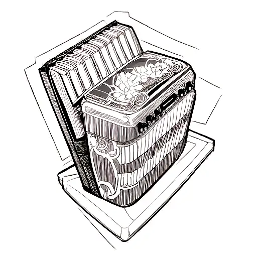 Accordion With A Floral Pattern