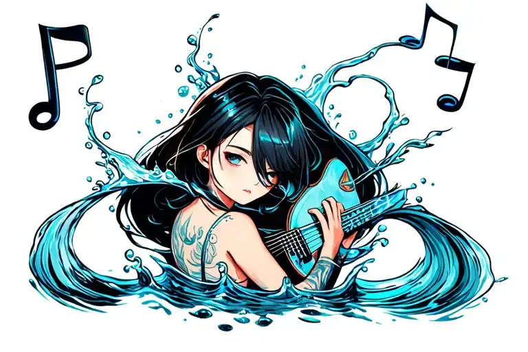 Water And Music Themed Sleeve