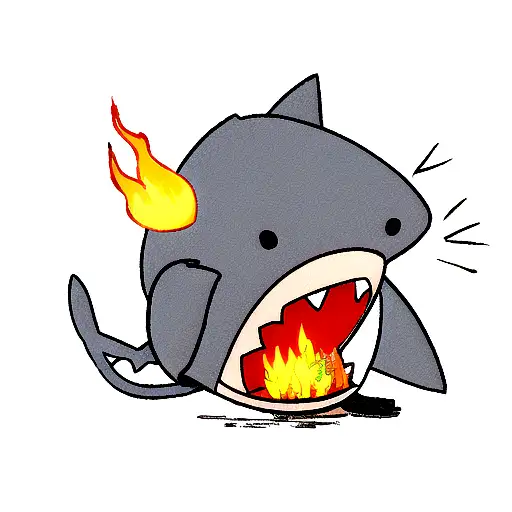 Cat In A Shark Costume Standing With A Fire Match In His Paws Cute Style