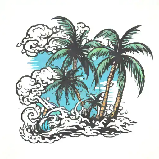 Palm Tree Smoking A Cigarette