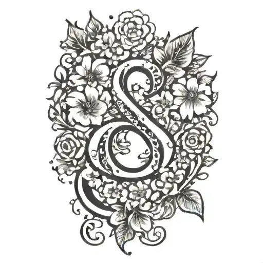 Ampersand With Flowers Around It