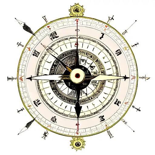 Arrow Breaking Clock And Compass