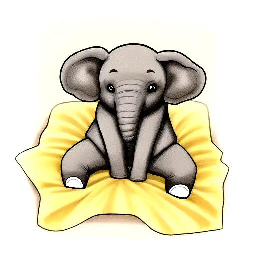 Elephant On A Yellow Blanket