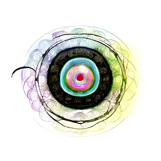 A Mystical Film Reel With Psychedelic Patterns And Ayahuasca Vines Intertwining Around It