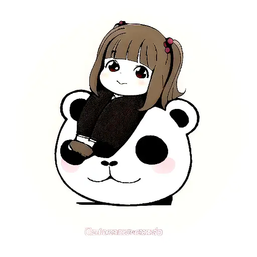 Oso Panda Abrazando A Una Chica