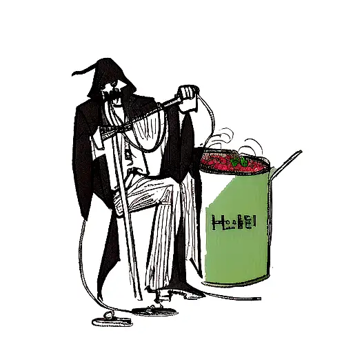 A Grim Reaper Holding A Pot Of Weed With Headphones On