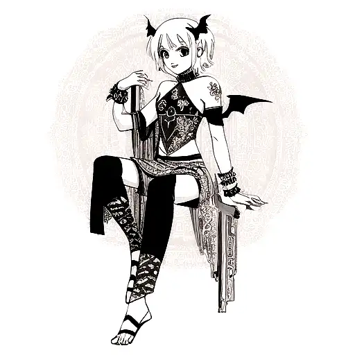 Bat Wings With Mandala Along With Spider Webs On An Arm