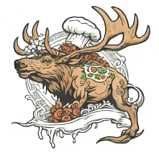 Northern Elk And Chef Hat