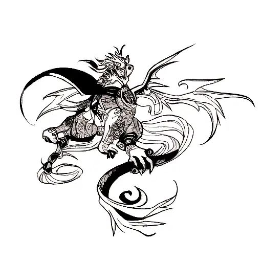 Design A Tattoo Featuring A Chinese Dragon In A Style Inspired By Anime And Manga
