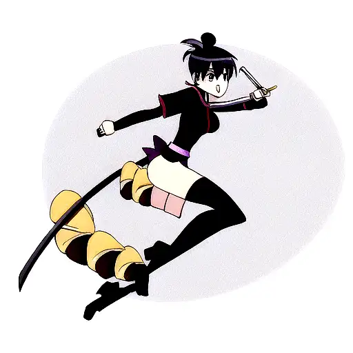 Katana Avec Un Croissant De Lune