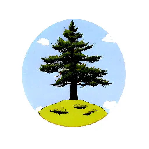 Pine Tree With Tree Climber