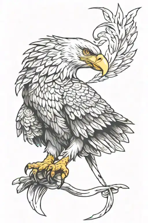 Eagle Perched On Top