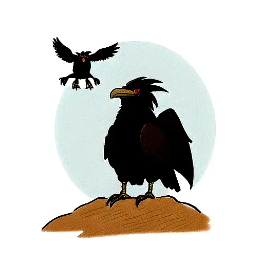 Crow With A Dragon In Dune