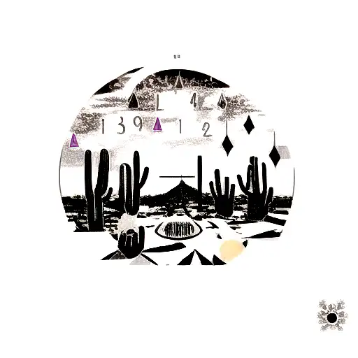 Colorful Desert Night Sky Clock Hands