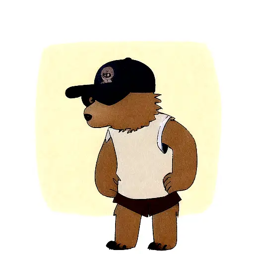 Indian Bear With A Baseball Cap Seems Confused