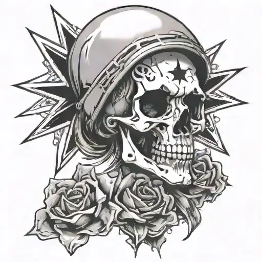 Skull With A Fancy Star In One Eye Socket