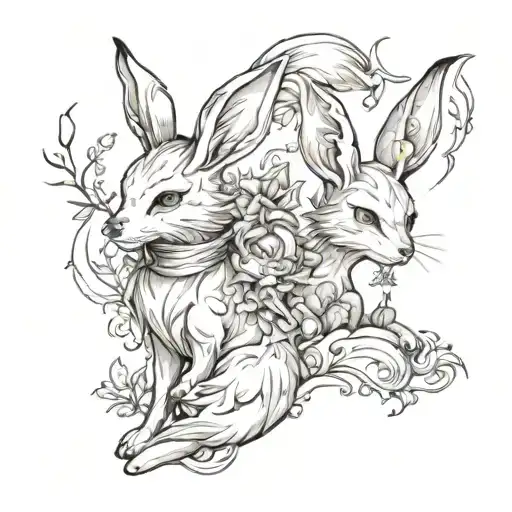 A Couple Of A Rabbit And A Fox