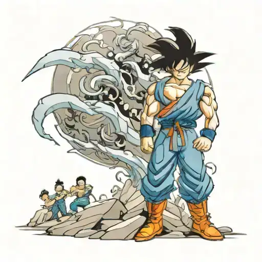 Son Goku And The Z Fighters Hiking