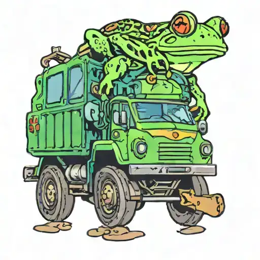 Frog Driving Garbage Truck
