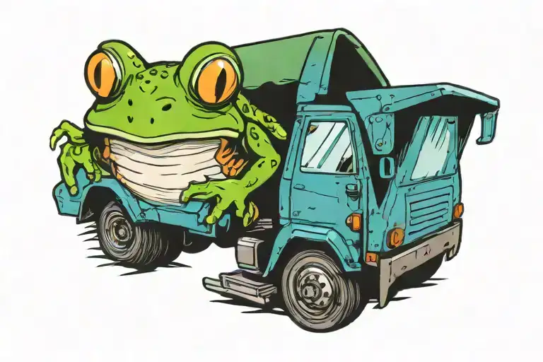 Frog Driving Garbage Truck