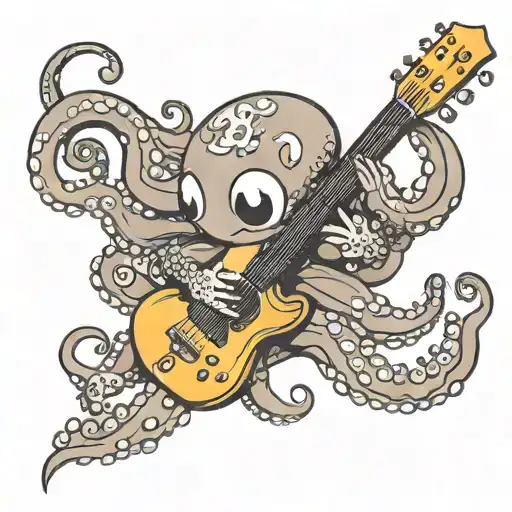 Octopus Playing Guitar Made