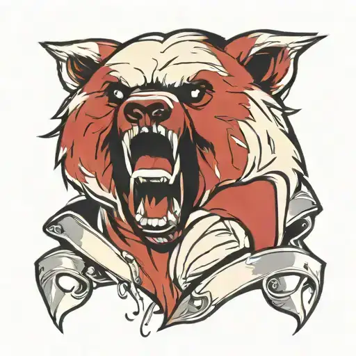 Bear Head With Banner