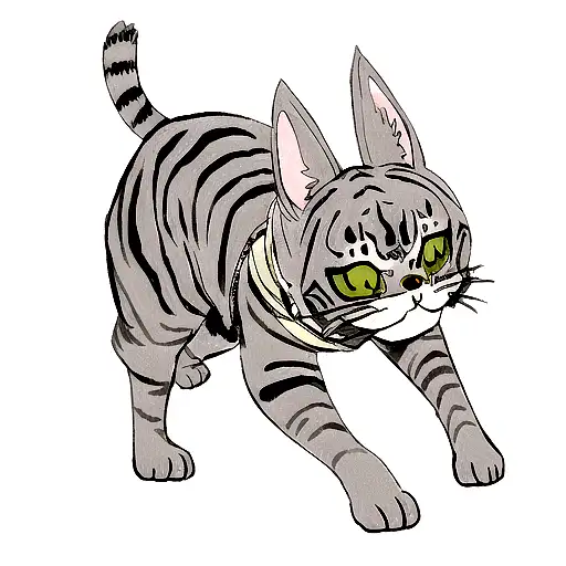 Gray Bengal Cat With Lutcha Libre Mask