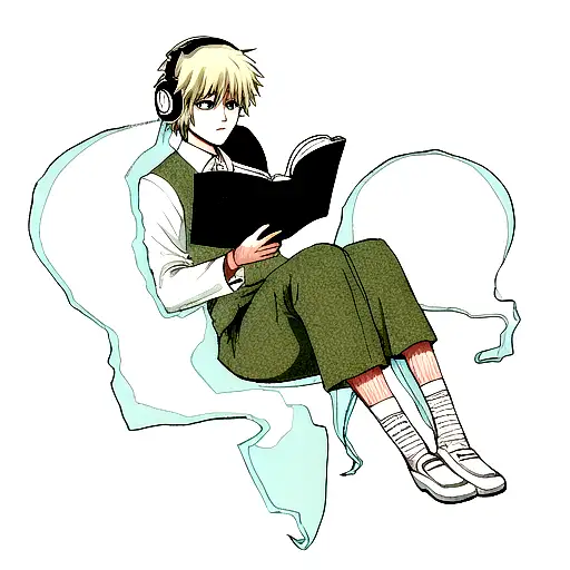 Ghost Reading A Book And Listening To Music