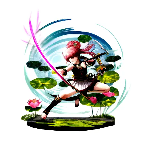 Lotus Flower With Sword