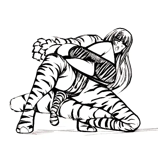 Big Titty Goth Girl With Tiger In Bamboo