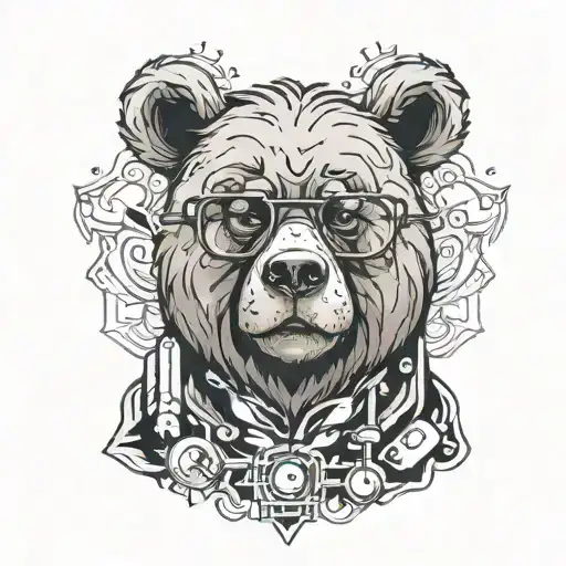 Nerdy Bear Head