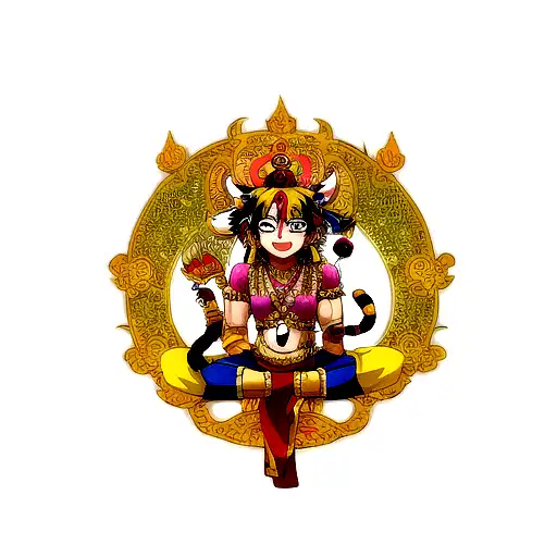 Hindu Mythology Indian Art Style Tiger