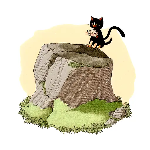 Climbing Cat On Mountain