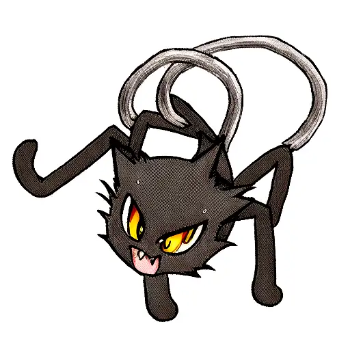 Black Cat Eating A Spider