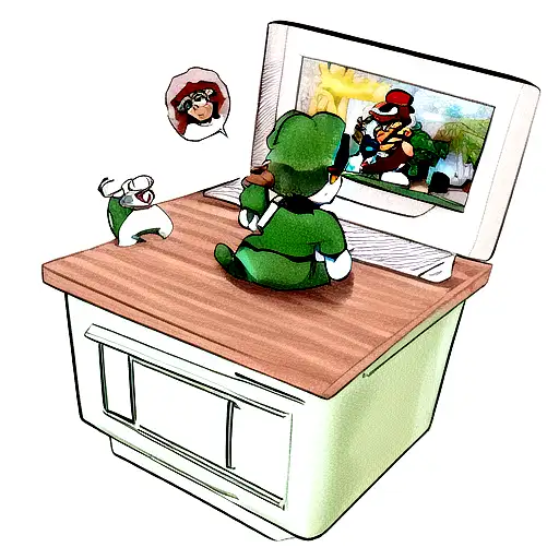 Mario And Luigi Playing Xbox
