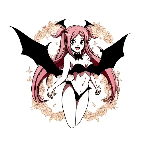 Bat With Wings Open Symmetrically